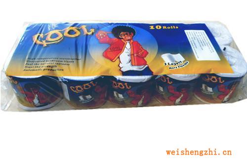 專業(yè)出口裝“COOL”牌高級(jí)純木漿衛(wèi)生卷紙