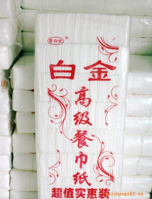 雪白金高級餐巾紙批發(fā)廠家批發(fā)一次性餐巾紙，紅9排袋裝牡丹花