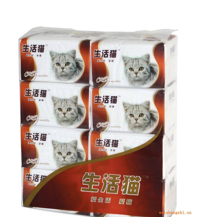 【衛(wèi)生生活用紙軟抽紙】420張生活貓愛(ài)家軟抽紙